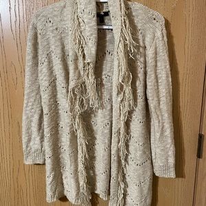 Tan cardigan with fringe